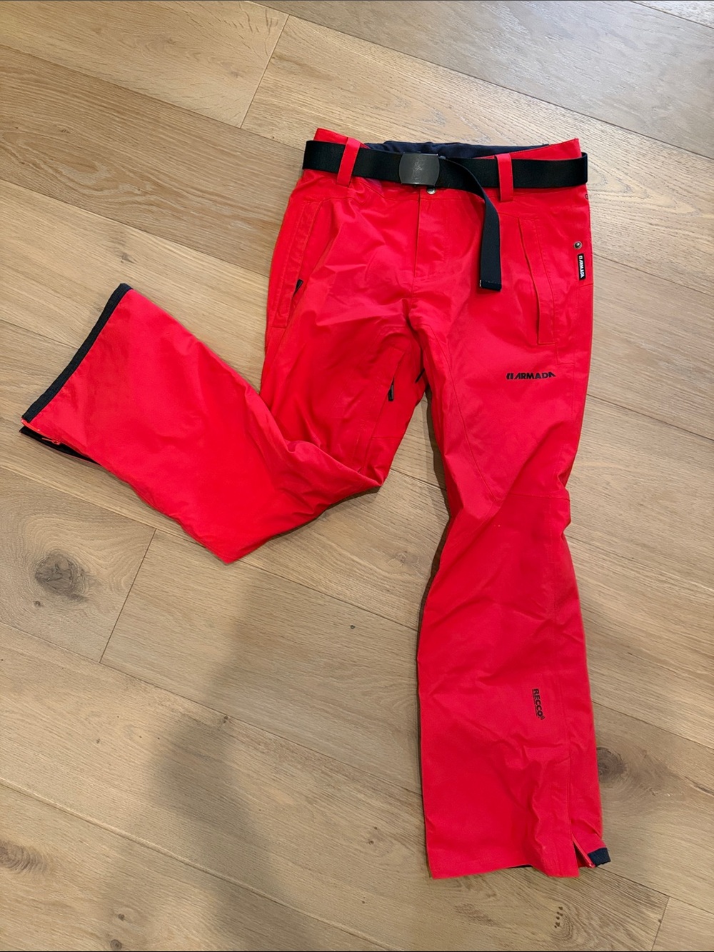Red women’s Armada Ski Pants with Belt